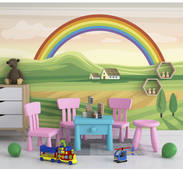 Mural de pared infantil paisaje arcoiris - TenVinilo