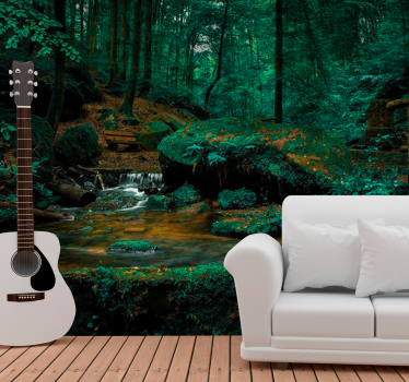 Fotomural bosque arroyo serene en el bosque - TenVinilo