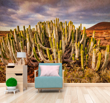 Fotomural bosque vista del paisaje de cactus - TenVinilo