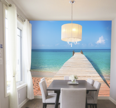 Papel pintado paisaje camino hacia la orilla del mar - TenVinilo