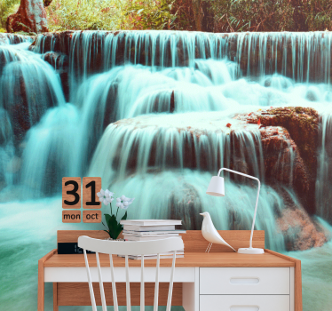 Fotomural cascada Cascada azul claro - TenVinilo