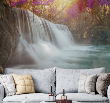Fotomural cascada vista serena de agua - TenVinilo