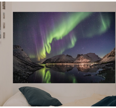 Fotomural cielo aurora boreal reflejada - TenVinilo