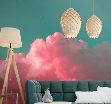 Fotomural cielo nubes rosas de ensueño - TenVinilo