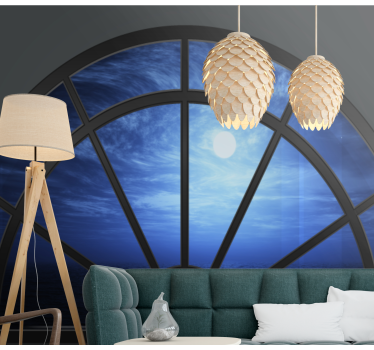 Fotomural cielo vista del océano iluminado por la luna - TenVinilo