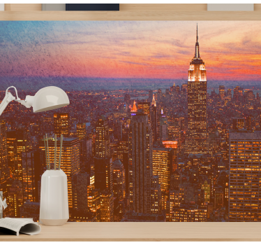 Fotomural ciudad atardecer en el empire state - TenVinilo