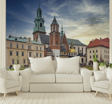 Fotomural ciudad skyline histórico de cracovia - TenVinilo