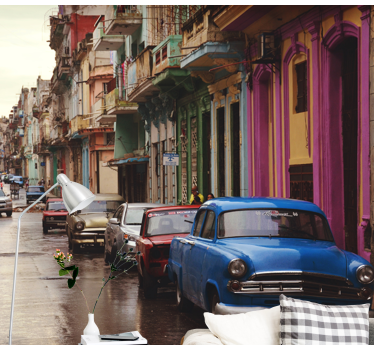 Fotomural ciudad escena callejera de la habana - TenVinilo