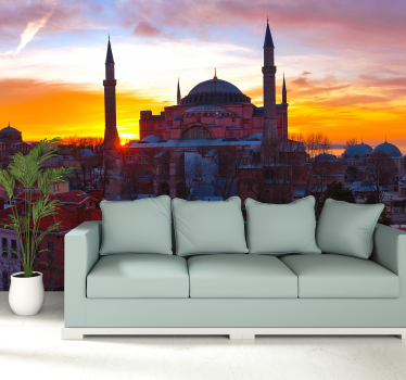 Mural de ciudad de Estambul atardecer - TenVinilo
