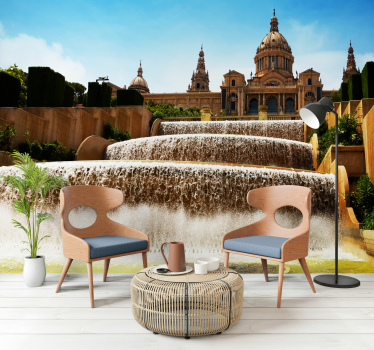 Fotomural ciudad fuente en barcelona - TenVinilo