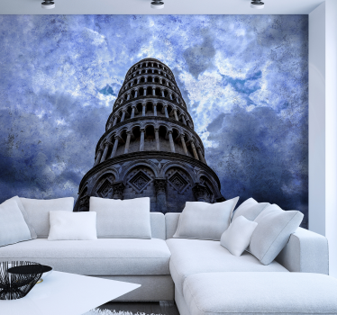 Fotomural ciudad mural de la torre de pisa - TenVinilo