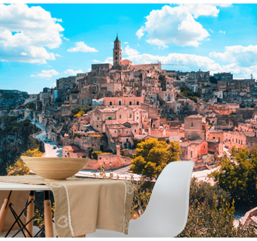 Fotomural ciudad paisaje histórico de matera - TenVinilo