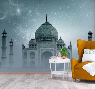 Fotomural ciudad paisaje nocturno del taj mahal - TenVinilo