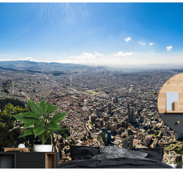 Fotomural ciudad paisaje urbano de bogotá - TenVinilo