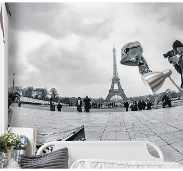Fotomural París patinaje en la torre eiffel - TenVinilo