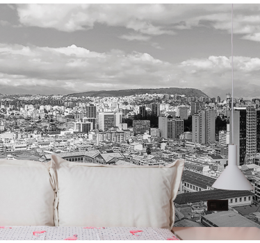Fotomural ciudad perspectiva del horizonte urbano - TenVinilo
