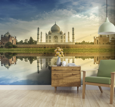 Fotomural ciudad reflejo del taj mahal - TenVinilo
