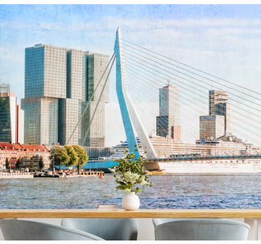 Fotomural ciudad vislumbre del skyline de rotterdam - TenVinilo