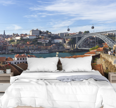 Fotomural ciudad vista a la orilla del río porto - TenVinilo