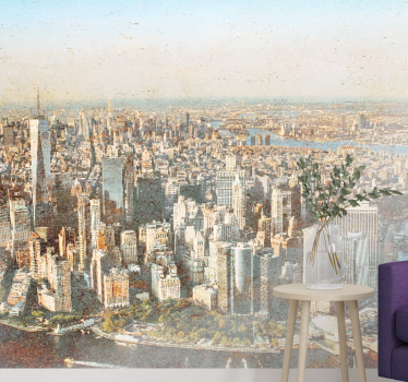 Fotomural ciudad vista aérea de manhattan - TenVinilo