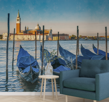 Fotomural ciudad vista de góndolas venecianas - TenVinilo