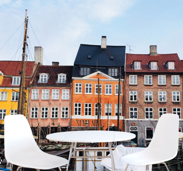 Fotomural ciudad vista del canal de copenhague - TenVinilo