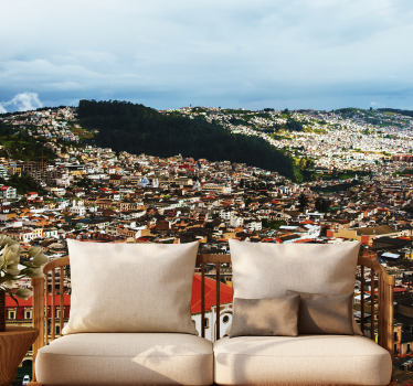 Fotomural ciudad vista del paisaje urbano andino - TenVinilo