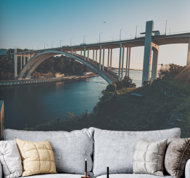 Fotomural ciudad vista del puente arquitectónico - TenVinilo