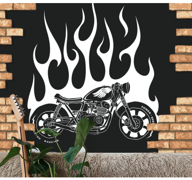 Fotomural coche llamas de motocicleta - TenVinilo