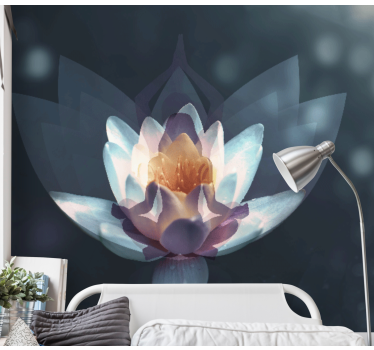 Fotomural de amapolas diseño de flor de loto - TenVinilo