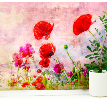 Fotomural de amapolas flores rojas de amapola - TenVinilo