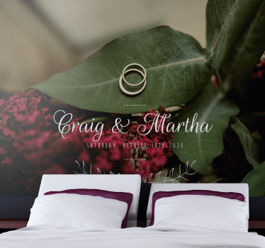 Fotomural de amor anillos de boda eternos - TenVinilo