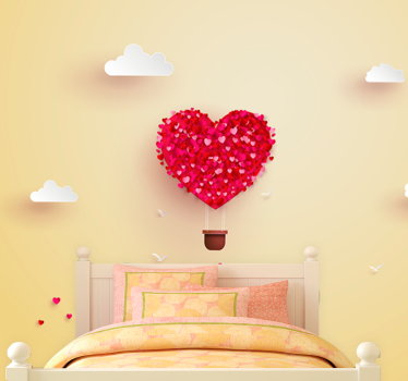 Fotomural de amor aventura del globo corazón - TenVinilo