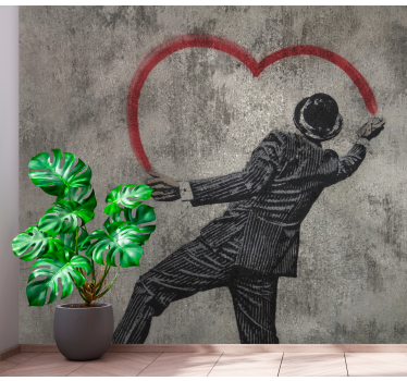 Fotomural de amor caballero elegante dibujando un corazón - TenVinilo