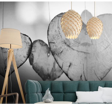 Fotomural de amor decoración en forma de corazón - TenVinilo