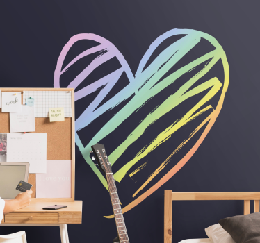 Fotomural de amor diseño corazón arcoíris - TenVinilo