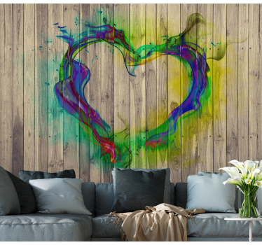 Fotomural de amor diseño de corazón vibrante - TenVinilo
