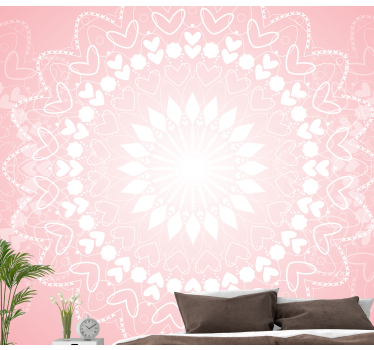 Fotomural de amor diseño de mandala de corazón - TenVinilo