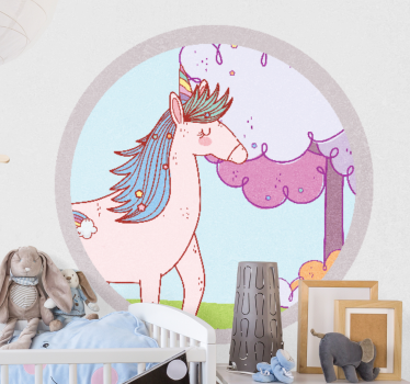 Fotomural de amor fantasía de unicornio juguetón - TenVinilo
