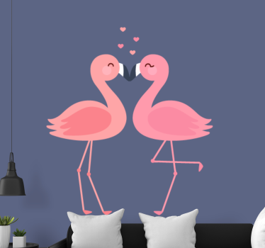 Fotomural de amor flamencos en afecto - TenVinilo