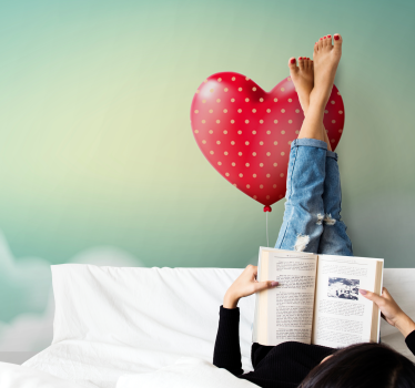 Fotomural de amor globo en forma de corazón - TenVinilo