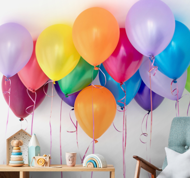 Fotomural de amor globos de fiesta coloridos - TenVinilo