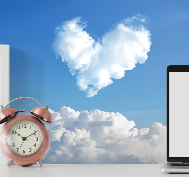 Fotomural de amor nubes en forma de corazón - TenVinilo