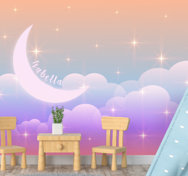 Fotomural de amor nubes iluminadas por la luna - TenVinilo