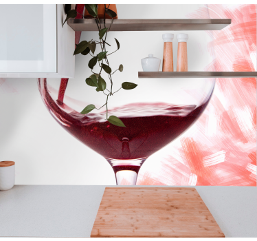 Fotomural de amor salpicadura de copa de vino - TenVinilo