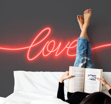 Fotomural de amor símbolo de amor en neón - TenVinilo