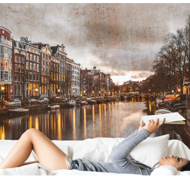 Fotomural de Ámsterdam vista de los canales - TenVinilo