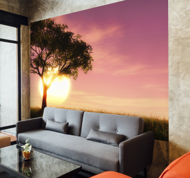 Fotomural árbol Ocaso dentro del árbol - TenVinilo