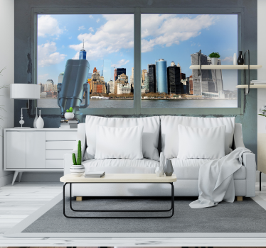 Papel pintado 3D vistas a Manhattan - TenVinilo