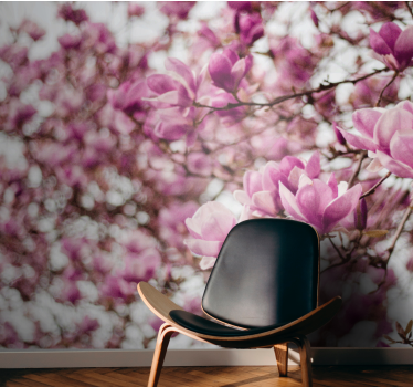 Fotomural de magnolias exposición de flores de magnolia - TenVinilo